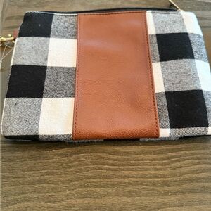 Chic Black and Brown Plaid Clutch